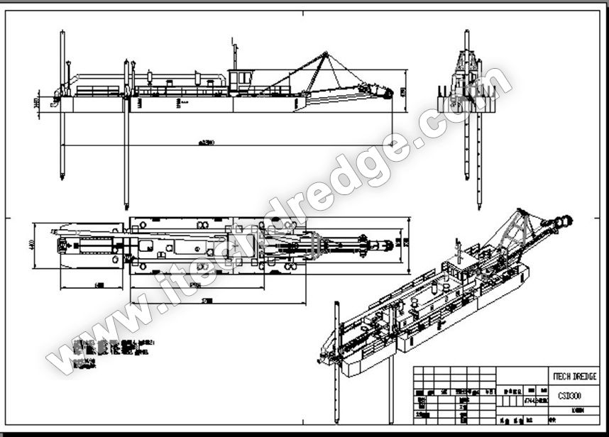 Cutter Suction Dredger CSD300 Drawing