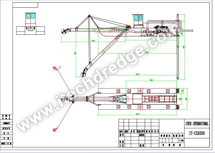 Cutter Suction Dredger CSD200 Drawing